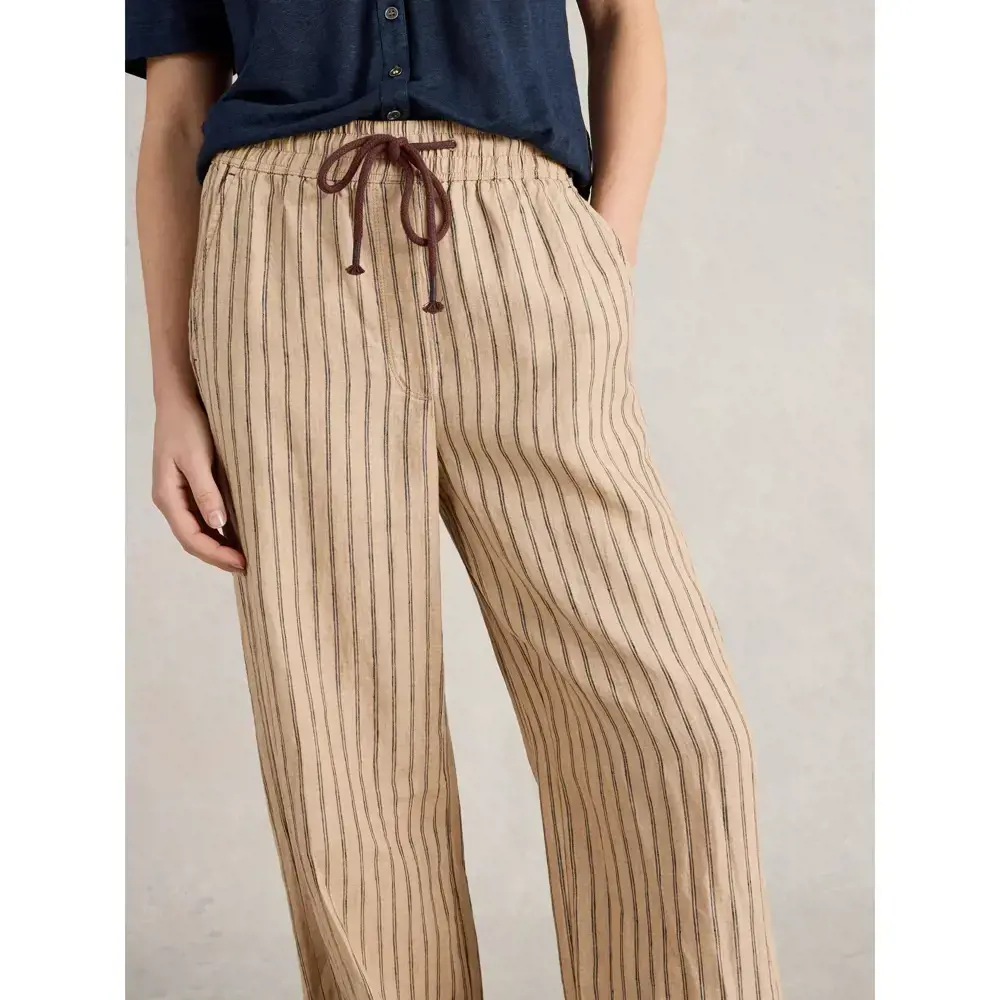 White Stuff Belle Linen Wide Leg Trousers